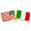 Blank Usa & Italy Flag Lapel Pin, 1 1/8" L X 1/2" H, Price/piece