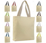 Blank Cotton Canvas Tote with color handles, 15