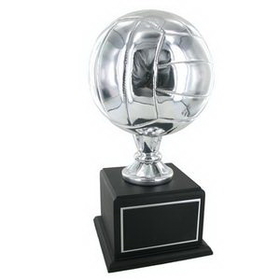 Custom Silver Volleyball Perpetual Trophy (15 1/2")