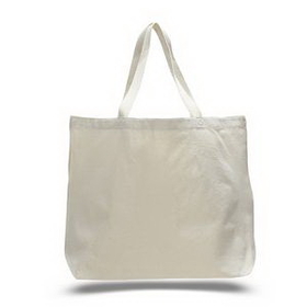 Blank Jumbo canvas tote with canvas handles, 20" W x 15" H x 5" D