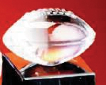 Custom Glass Football Sports Ball Award (2.5"x4.5")