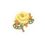 Custom Floral Embroidered Applique - Yellow Flower W/ Stem, Price/piece