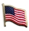 Custom USA Flag Lapel Pin w/Printed Imprint and Lamination, Price/piece