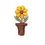 Custom Floral Embroidered Applique - Yellow Flower In Pot, Price/piece