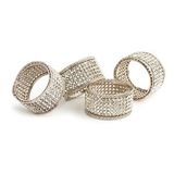 Custom Silver Napkin Rings W/Crystals, 1.75