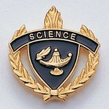 Blank Fully Modeled Epoxy Enameled Scholastic Award Pins (Science), 7/8