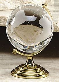 Custom Optical Crystal World Globe Award (3")