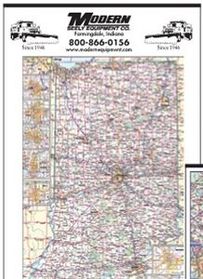 Custom Large State Maps-Year-In-View&#174 Calendar-Indiana, 14 1/2" W x 38" H