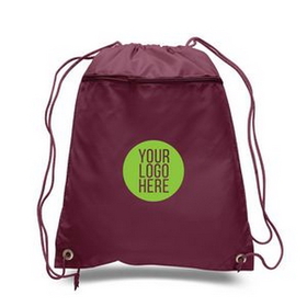 Custom Polyester drawstring backpack, 15" W x 18.75" H