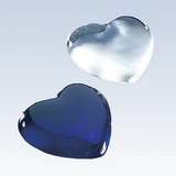 Custom Molten Glass Heart Paperweight, Dark Blue (3