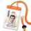 Custom Vinyl Vertical Holder With Orange Color Bar And Neck Cord, 2.66" W X 4.25" H, Price/piece