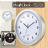 Custom Wall Clock With 3 Hidden Storage Compartments( Screened ), 9 1/2