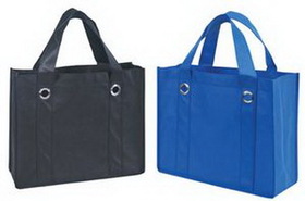 Custom Non-Woven Tote Bag with Fabric Covered Bottom (13"x11"x5")