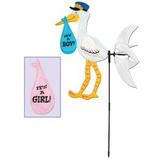 Custom Stork Wind Wheel w/ It's A Boy & It's A Girl Bundles