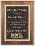 Blank Genuine Walnut Plaque w/ Red Brass Engraving Plate (8