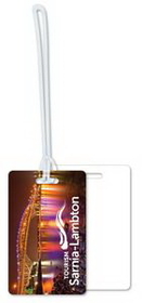 Custom Luggage Tags .020 White Plastic (2.13"x3.38") in Full Color with 6" Loop
