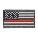 Blank Thin Red Line Firefighters U.S. American Flag Patch, 3.5