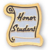 Blank Etched Enameled School Pin (Honor Student Scroll)