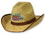 Genuine Cowboy Hat w/ Brown Trim & Band w/ Custom Shaped Faux Leather Icon, Price/piece