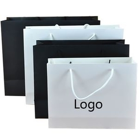 Custom Gloss White Cardboard Paper Bag, 17" L x 12 1/2" W