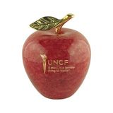 Custom Genuine Marble Apple Paperweight with Gold Leaf