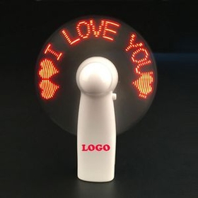 Custom Message Mini Fan with Floating LED Display, 4 1/2" L x 1 4/5" W