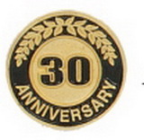Custom 30 Years Anniversary Round Stock Die Struck Pin