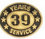 Custom 39 Years Service Stock Die Struck Pins