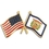 Blank West Virginia & Usa Crossed Flag Pin, 1 1/8" W, Price/piece