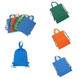 Custom Foldable Drawstring Tote Shopping Bag, 15" L x 11 4/5" W