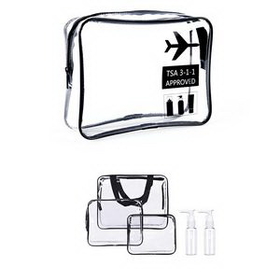 Custom PVC Clear Cosmetic Bag, 9 2/5" L x 7 4/5" W x 2" H