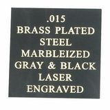 Custom Marbled Gray/Black Brass Plated Steel Engraving Sheet Stock (12