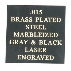 Custom Marbled Gray/Black Brass Plated Steel Engraving Sheet Stock (12"X24"X0.015")