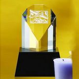 Custom Awards-optical crystal award/trophy 5-1/2 inch high, 3 1/2