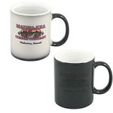 Custom 11 Oz. Black/White Color Changing Ceramic Mug, 3 3/4
