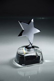 Custom Silver Star Crystal & Metal Award - 5 3/4