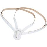 Custom Double Strap Leather Carrying Belt, White
