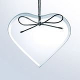 Custom Beveled Clear Glass Ornament - Heart Screened, 3 7/8