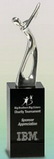 Custom Silver Metal Golfer on Crystal Pedestal Award (9 1/2