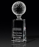 Custom Optical Crystal Golf Pedestal Award (2 1/4