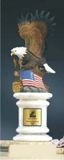 Custom Ceramic Hand Painted Flag Eagle w/ Marble Base (13