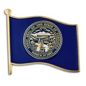 Blank Nebraska State Flag Pin, 1" W