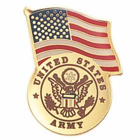 Blank Military Award Pins (U.S. Army & American Flag), 1 1/8" W