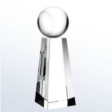 Custom Optical Crystal Champion Baseball Trophy - Medium, 7