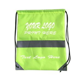 Custom Safety Drawstring Backpack, 17" H x 14" W