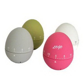 Custom 60 Minute Plastic Egg Shaped Timer, 2.4" L x 2.4" W x 3" H