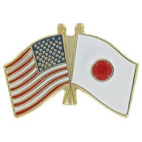 Blank Patriot Lapel Pins (American & Japanese Flags), 7/8" W