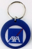Custom Round Rubber Key Chains w/ Label & Dome