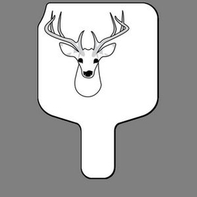 Custom Hand Held Fan W/ Deer Head, 7 1/2" W x 11" H
