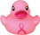Custom Mini Rubber Pink Ribbon Duck, 2 1/2" L x 2 1/2" W x 2" H, Price/piece